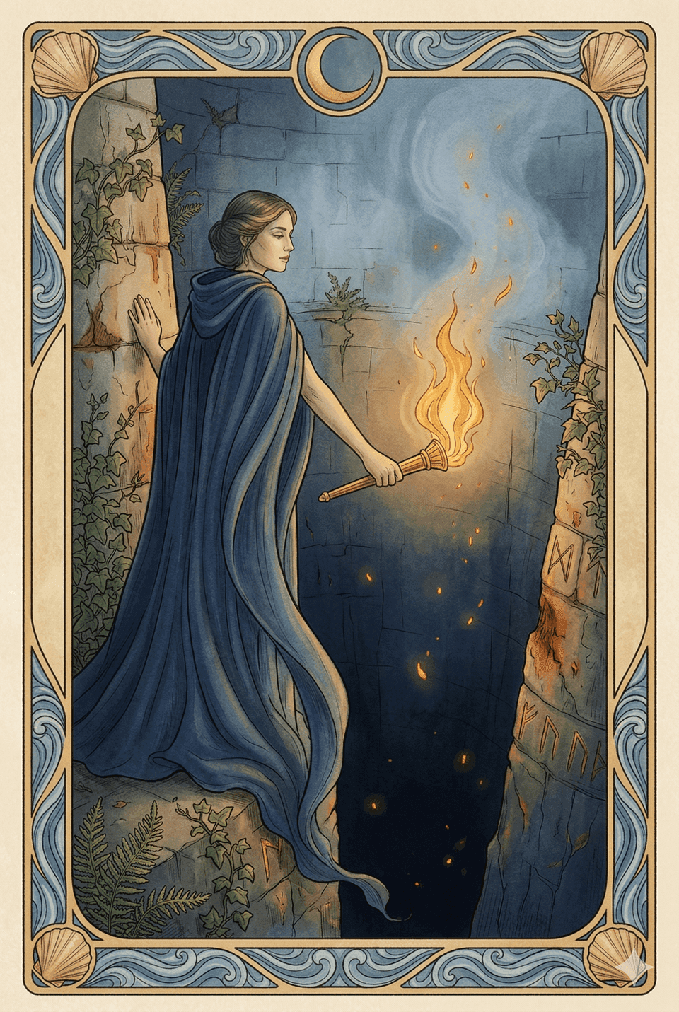 靈魂原型塔羅牌:深淵守炬 (DALE) — 在最深的黑暗裡,為你守一盞不滅的火。